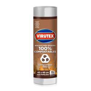Bolsa Compostable VIRUTEX 18L Rollo 15un