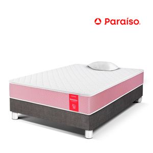 Cama PARAÍSO Medallón Ergo 1.5 Plazas + 1 Almohada + Protector
