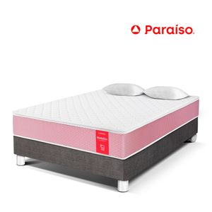 Cama PARAÍSO Medallón Ergo 2 Plazas + 2 Almohadas + Protector