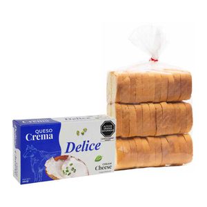 Pack Queso Crema DELICE Barra 190g + Mini Tostadas Clásicas LA FLORENCIA Bolsa 36un