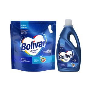 Pack Detergente Líquido BOLÍVAR Cuidado Total Doypack 3L + Detergente Líquido BOLIVAR Cuidado Total 1.9L