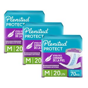 Pack Pañales PLENITUD Incontinencia Severa Talla M Paquete 20un x 3un