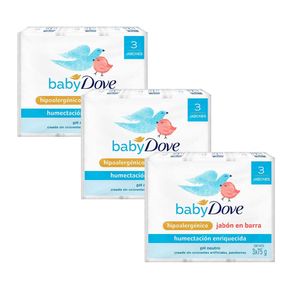 Pack Jabón en Barra DOVE Baby Humectación Enriquecida 75g Paquete 3un x 3un