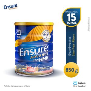 Complemento Nutricional ENSURE Advance Fresa Banana Lata 850g